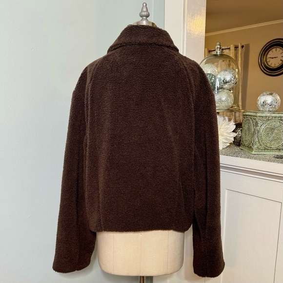 Lululemon Textured Fleece Collared Jacket Winter Teddy Coat Espresso Brown NWT - Picture 9 of 12